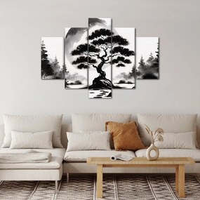 Tablou – Bonsai alb-negru (150x105 cm)
