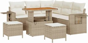 vidaXL Set de canapele pentru grădină 9 pcs Bej și crem poliratan