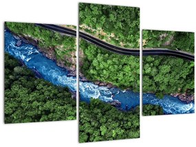 Tablou - Râu între munți, Caucaz, Rusia (90x60 cm)