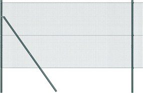 vidaXL Stâlp de gard. Verde 50 x 1,4 m (16 x 16 mm plasă) Oțel și PVC