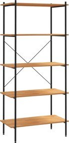 vidaXL Unitate de rafturi pe 5 niveluri, negru și stejar, 80x40x163 cm