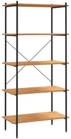 336348 vidaXL Unitate de rafturi pe 5 niveluri, negru și stejar, 80x40x163 cm