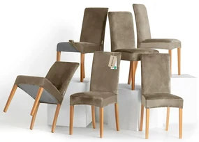 Restilo Husă pentru scaun Sento bej, 48 x 48 x 58+ 10 cm, set de 6 bucăți