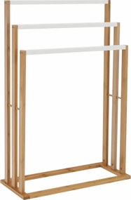 Stander prosoape KOMO NEW, alb/stejar, lemn, 54x24x82 cm
