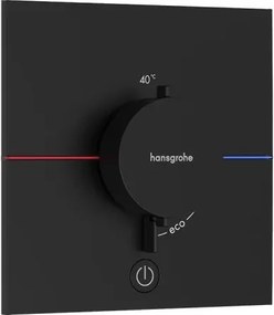 Baterie dus termostatata incastrata negru mat Hansgrohe ShowerSelect Comfort E 1 functie si iesire suplimentara