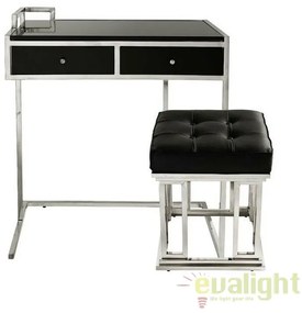Birou si scaun design modern din otel inoxidabil Equinox negru 105322U HZ