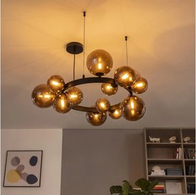 Brilagi - Lustră LED suspendată cu cablu MILLA 15xG9/3W/230V maro/maro fumuriu