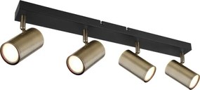 Spot ROBBY 4xGU10/35W/230V neagră/alamă Globo 57911-4M