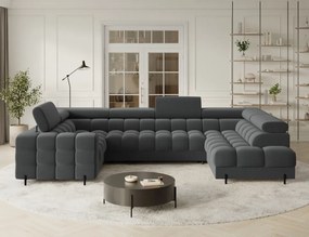 Colțar extensibil, cu spatiu pentru depozitare, 346x205x93 cm, Fectory RT, Eltap (Culoare: Alb / Royal 01)