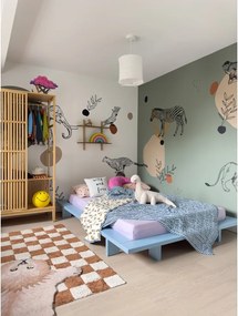 Pat matrimonial albastru deschis din lemn masiv de pin cu somieră 180x200 cm Japan – Karup Design