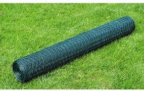 vidaXL Plasă de sârmă găini, verde, 25 x 0,75 m, cu înveliș PVC