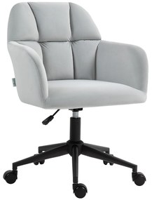 Vinsetto Scaun de birou, ergonomic, reglabil în înălțime, rotativ, cu aspect de catifea, până la 120 kg, Hellgrau | Aosom Romania