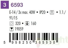Lustra, Plafonier cu 3 spoturi, finisaj maro, Soma 6593 RX