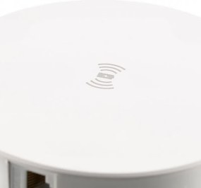 Priza incorporabila in blat Comfort Plus GTV, incarcator wireless 5W, 4 prize Schuko, 2 x USB A, 2 x RJ45, alb, D: 120 mm Aluminiu  plastic, Alb,