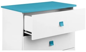 Comodă PABIS 87x83 cm alb/albastru