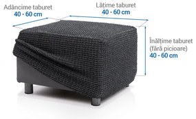 Huse super elastice RUBINIA antracit taburet (40 - 60 cm)