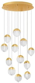 Lustra cu 12 pendule LED ALICIA auriu
