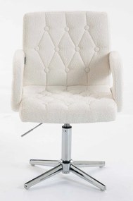 HR8404KW Scaun Crem Boucle cu Bază Aurie