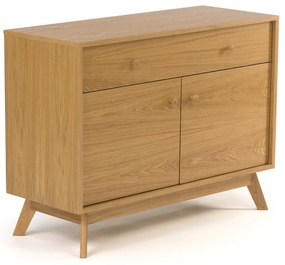Comodă în culoare naturală joasă cu aspect de lemn de stejar 100x75 cm Kensal – Woodman