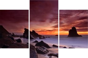 Tablou cu apus de soare pe mal (90x60 cm)