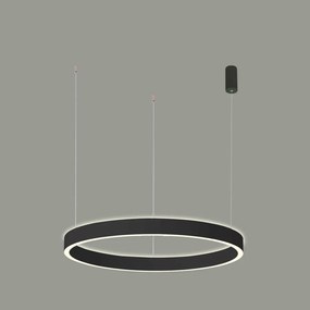 Lustra moderna neagra rotunda cu led Brasco d80