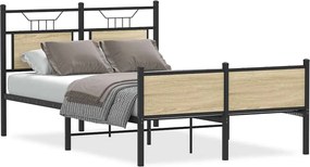 vidaXL Cadru pat fără saltea stejar sonoma 120x190 cm, lemn prelucrat