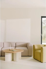 Măsuță de cafea crem/în culoare naturală rotundă cu blat cu aspect de lemn de frasin ø 95 cm Gavo – noo.ma