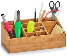 Organizator pentru cosmetice, accesorii de birou - 16 compartimente, bambus, ZELLER