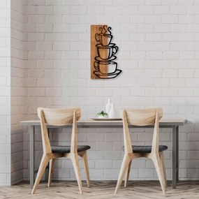 Decorațiune de perete 58x34 cm lemn/metal cești