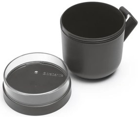 Cana pentru supa cu capac Brabantia Make&Take 1006293, 600+180 ml, Capac cu infiletare, Fara BPA, Gri