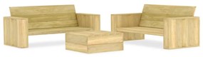 3053199 vidaXL Set mobilier de grădină, 3 piese, lemn de pin tratat