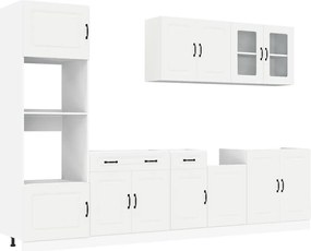 vidaXL Set dulap de bucătărie din 7 piese „Kalmar” Lemn prelucrat alb