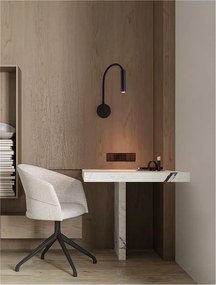 Aplica cu reader LED cu brat flexibil IP44 SONICA negru