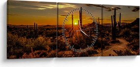 Tablou - Sfărșit de zi în deșertul Arizona (cu ceas) (90x30 cm)
