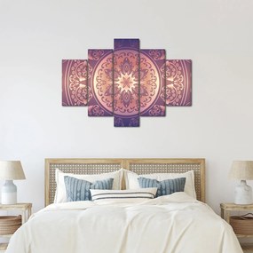 Tablou - Mandala pe gradient violet (150x105 cm)