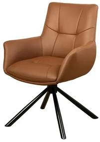 Set de 2 scaune pivotante SIGNATURE piele naturala coniac