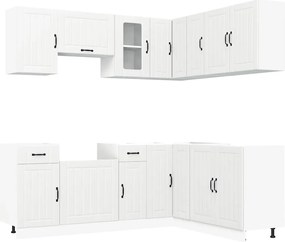 vidaXL Set dulap de bucătărie din 11 piese „Kalmar” Lemn prelucrat alb