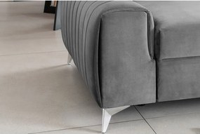 Canapea gri deschis extensibilă cu tapițerie din catifea 261 cm Laurence – ELTAP