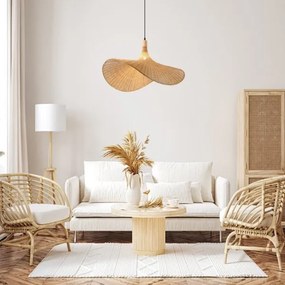 Lustră pe cablu Immax 08290L SOMBRERO 1xE27/40W/230V d. 80 cm ratan