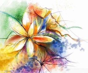 Fototapet - Flori galbene, abstract (147x102 cm)