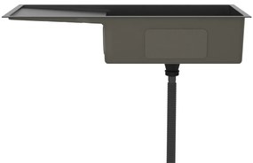 Chiuveta de bucatarie lucrata manual, negru, otel inoxidabil Negru, 100 x 44 x 20 cm