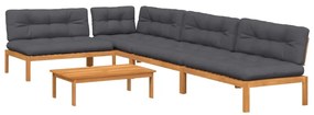 3209469 vidaXL Set canapele de grădină cu perne din paleți 5 piese lemn acacia