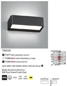 Aplica LED de exterior ambientala design modern IP65 TAKUA maro rustic