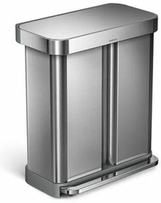 Simplehuman Coș de gunoi cu pedală pentru deșeurisortate 58 l, argintiu