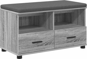 vidaXL Bancă pentru hol cu pernă cu sertar Sonoma gri 80 x 38 x 46 cm