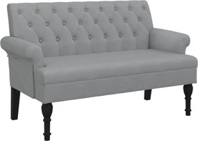 vidaXL Bancă cu spătar, gri deschis, 120x62x75,5 cm, textil