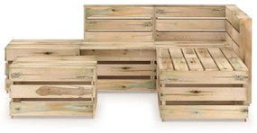 3068067 vidaXL Set mobilier de grădină, 6 piese, lemn de pin verde tratat