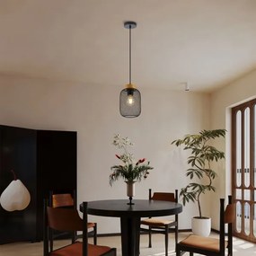 Brilagi - Lampă suspendată pe cablu BASKLITE 1xE27/15W/230V lemn de cauciuc/negru