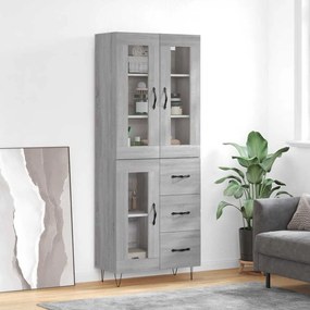 vidaXL Dulap înalt, gri sonoma, 69,5x34x180 cm, lemn compozit