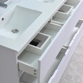 Trent Mobilier de baie 120 cm lavoar ceramic cu oglindă 60x120 cm alb